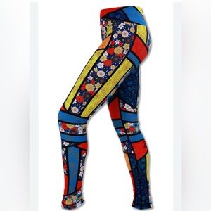 INKnBURN Women's Miko Tight Colorful Vibrant Geometric Tights Leggings Athletic